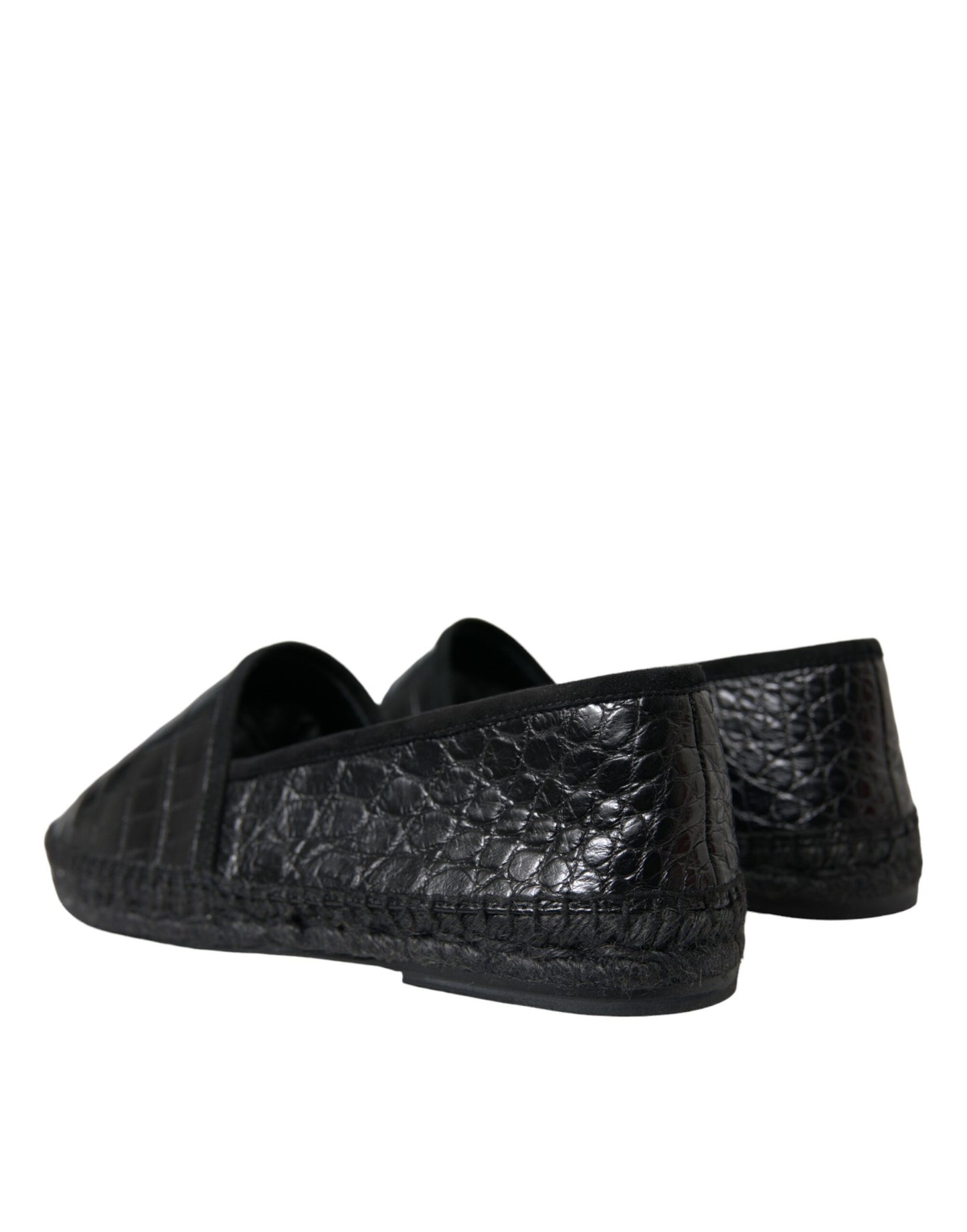 Dolce & Gabbana Exotic Black Leather Espadrilles - EU43/US10