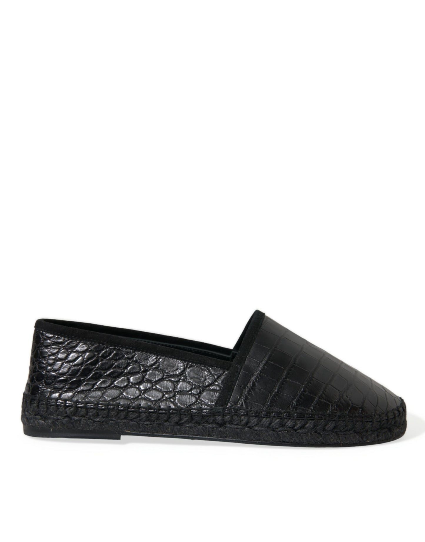 Dolce & Gabbana Exotic Black Leather Espadrilles - EU43/US10