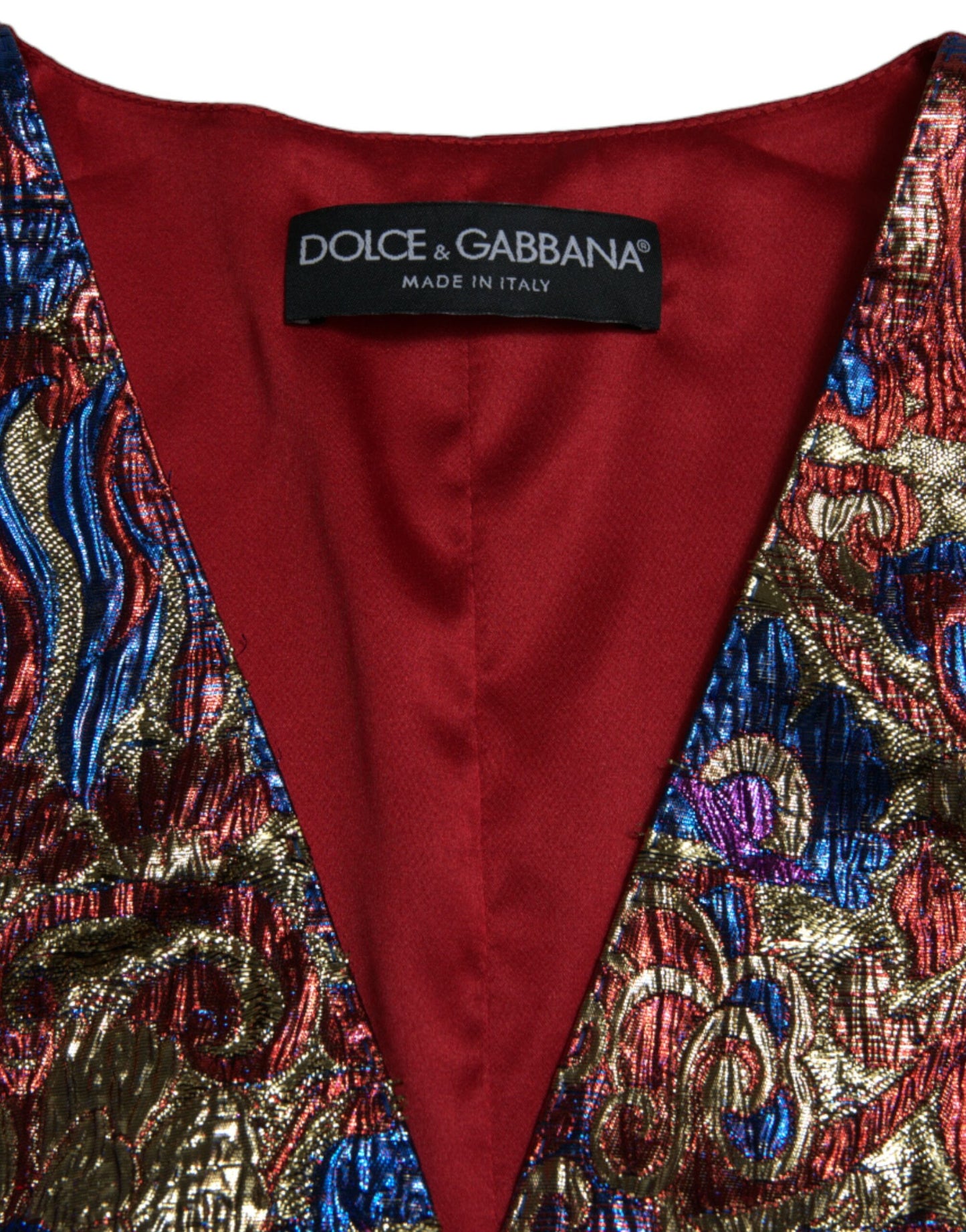 Dolce & Gabbana Multicolor Floral Print Jacquard Waistcoat Vest - IT40|S