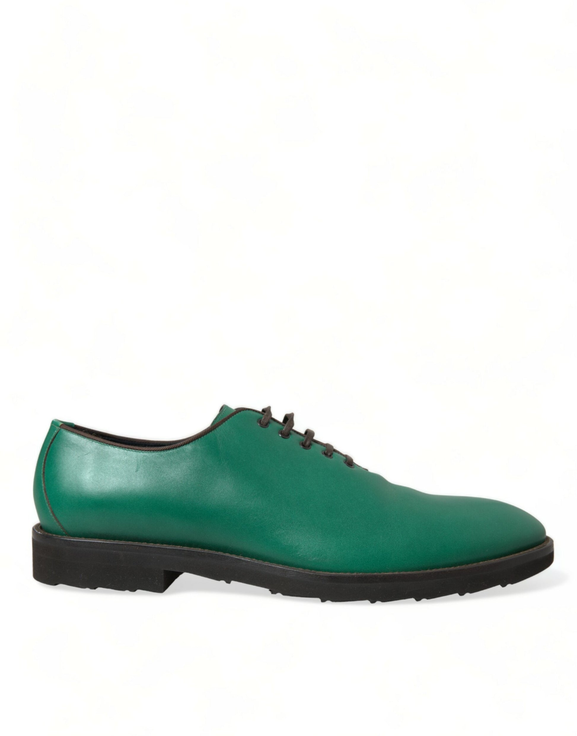 Dolce & Gabbana Elegant Green Leather Oxford Dress Shoes - EU44/US11