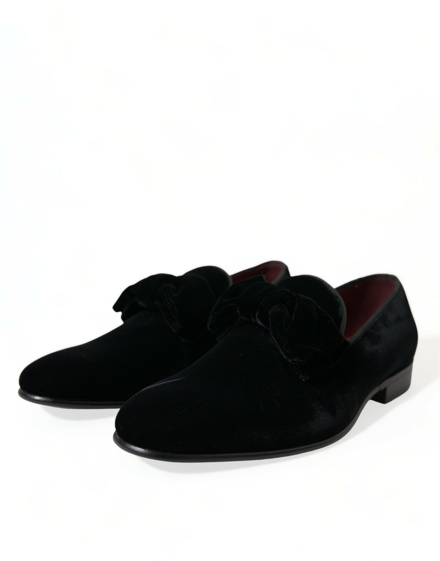 Dolce & Gabbana Elegant Black Velvet Loafers - Men’s Luxury Footwear - EU40/US7