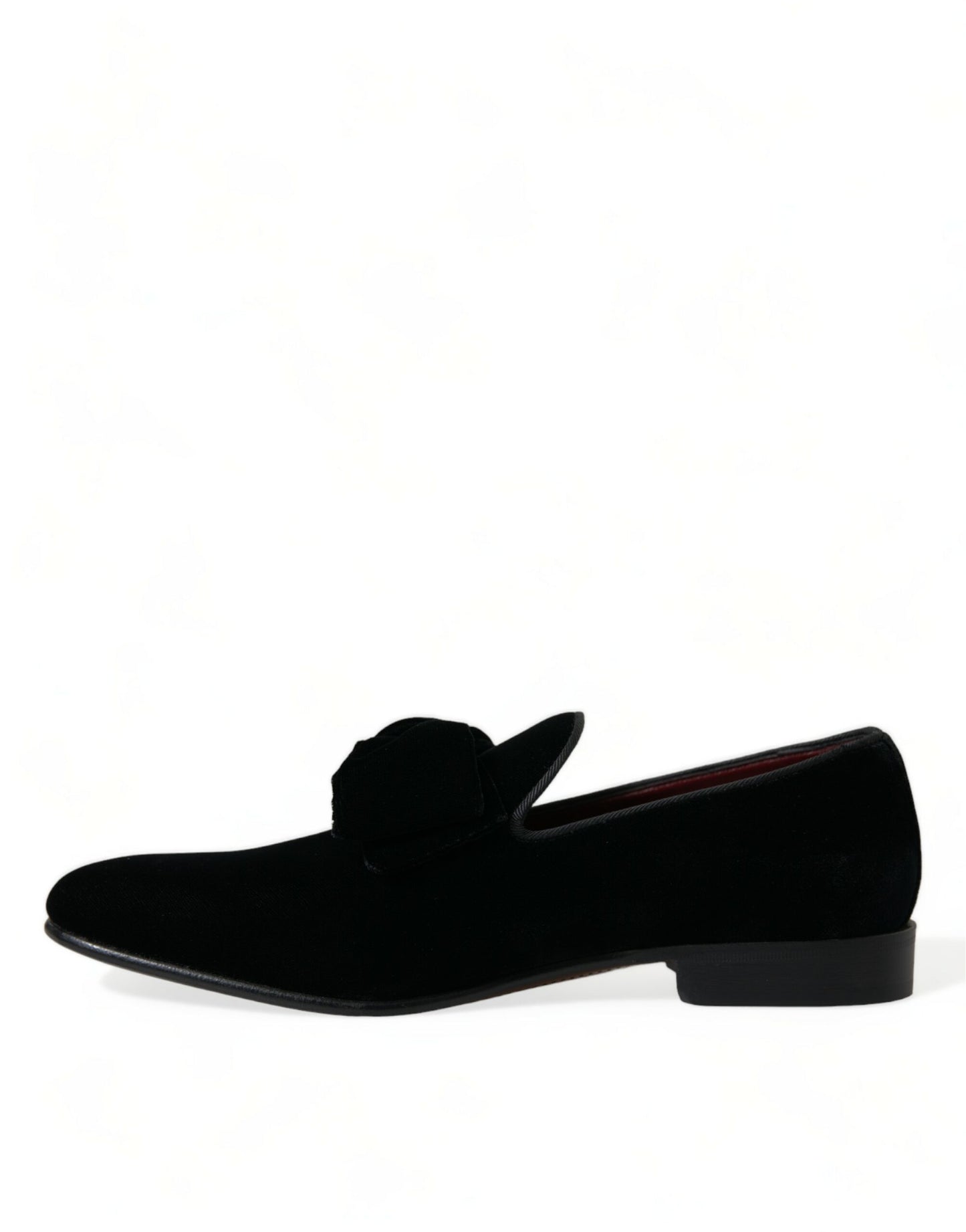 Dolce & Gabbana Elegant Black Velvet Loafers - Men’s Luxury Footwear - EU40/US7