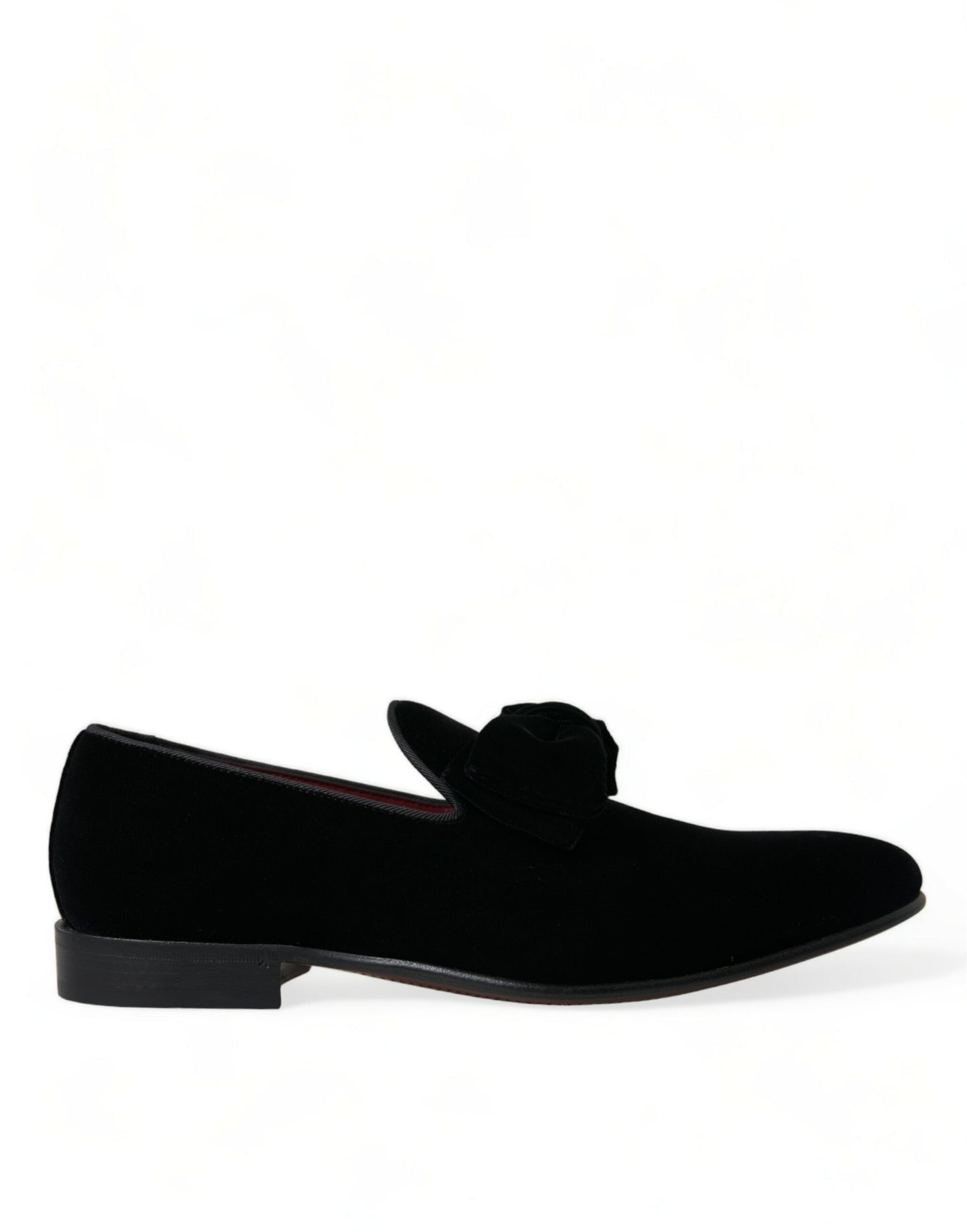 Dolce & Gabbana Elegant Black Velvet Loafers - Men’s Luxury Footwear - EU40/US7