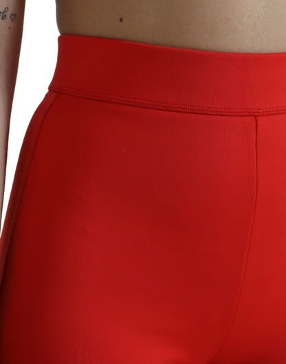 Dolce & Gabbana Elegant High Waist Red Leggings - IT40|S