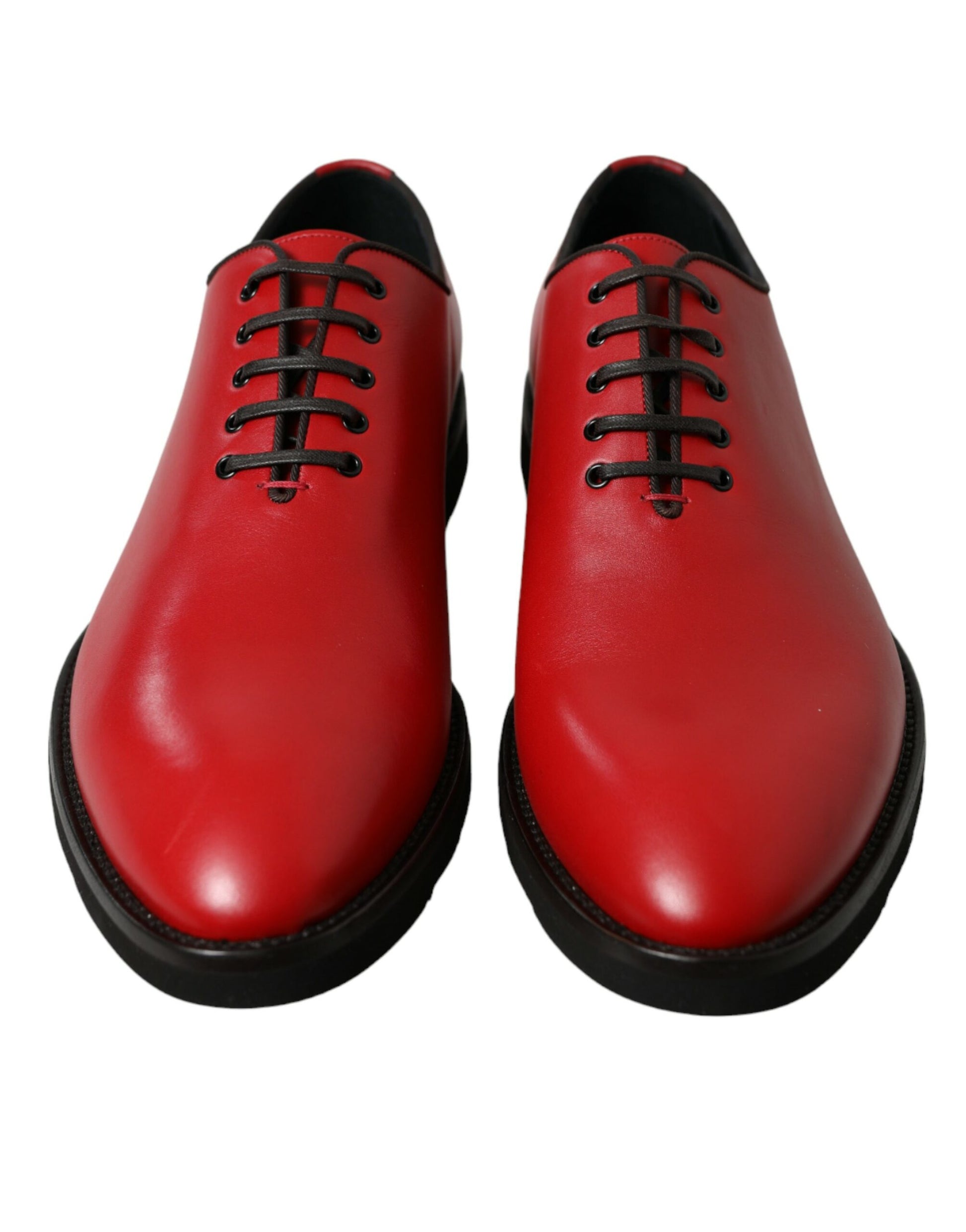 Dolce & Gabbana Elegant Red Leather Oxford Dress Shoes - EU44.5/US11.5