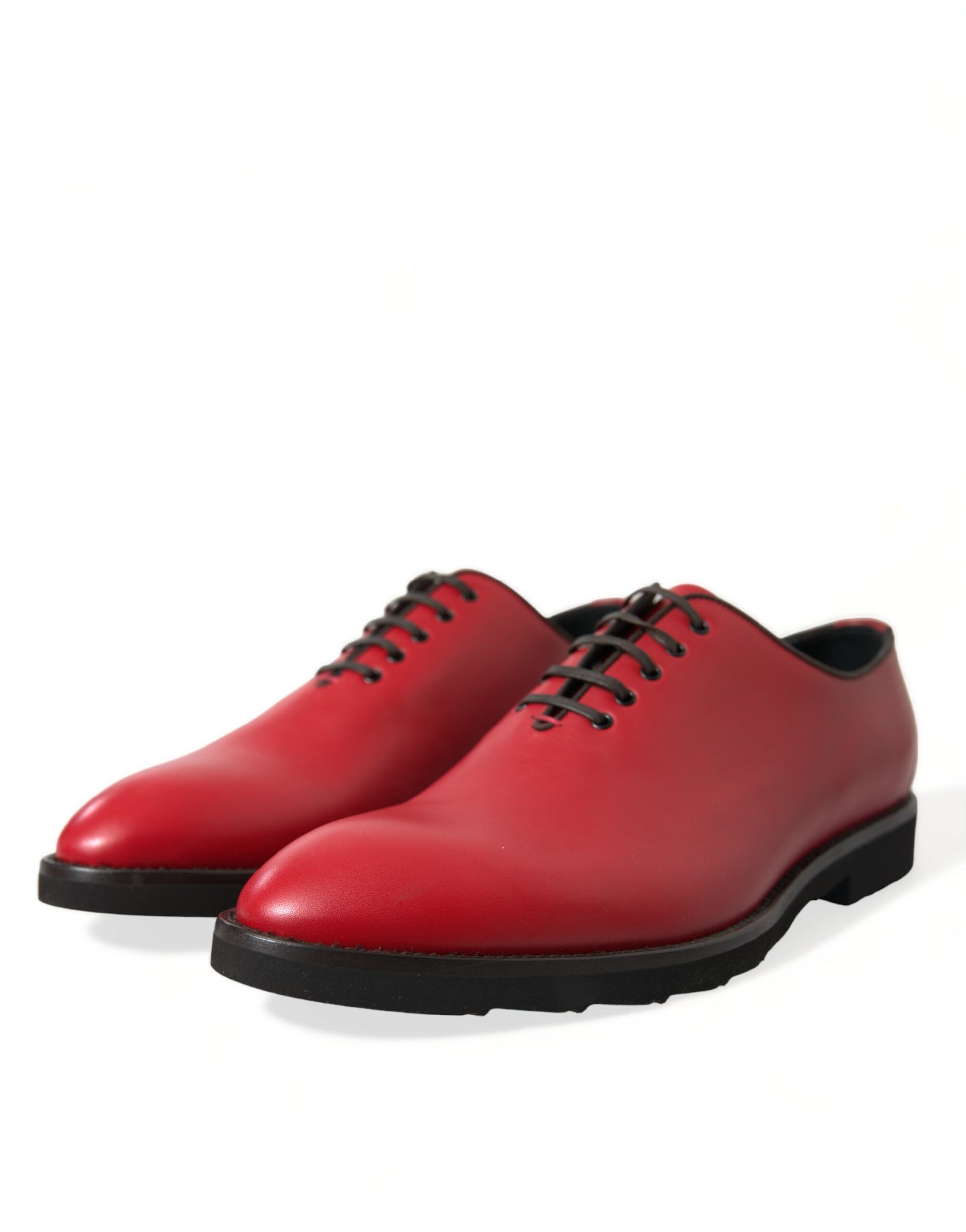 Dolce & Gabbana Elegant Red Leather Oxford Dress Shoes - EU44.5/US11.5