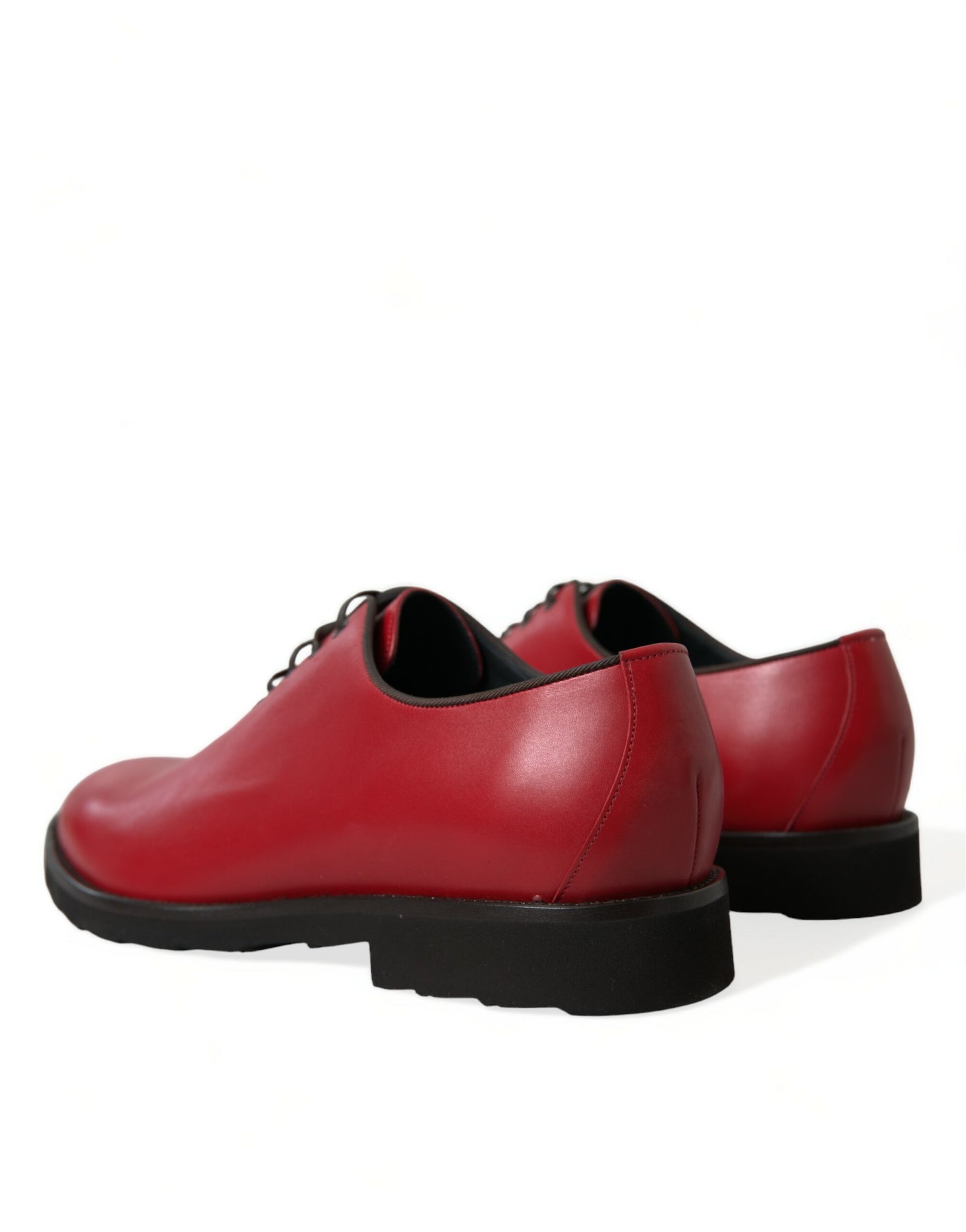 Dolce & Gabbana Elegant Red Leather Oxford Dress Shoes - EU44.5/US11.5