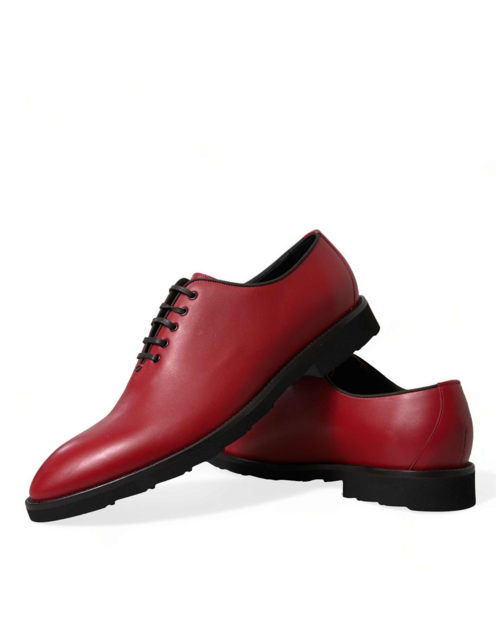 Dolce & Gabbana Elegant Red Leather Oxford Dress Shoes - EU44.5/US11.5