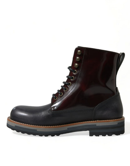 Dolce & Gabbana Elegant Bi-Color Leather Boots - EU41.5/US8.5