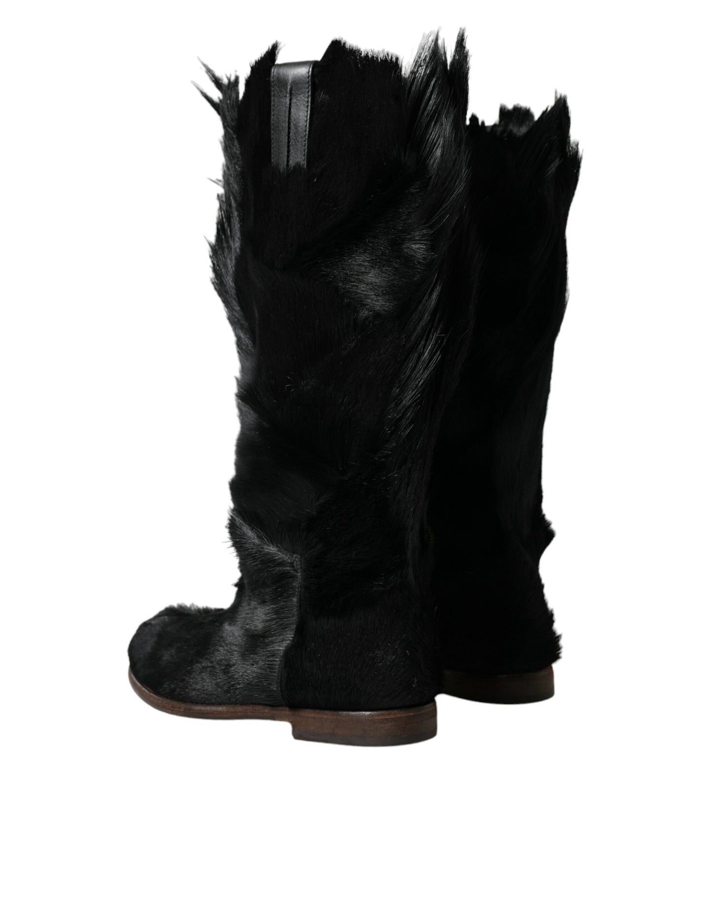 Dolce & Gabbana Opulent Gazelle Fur Mid Calf Boots - EU44/US11