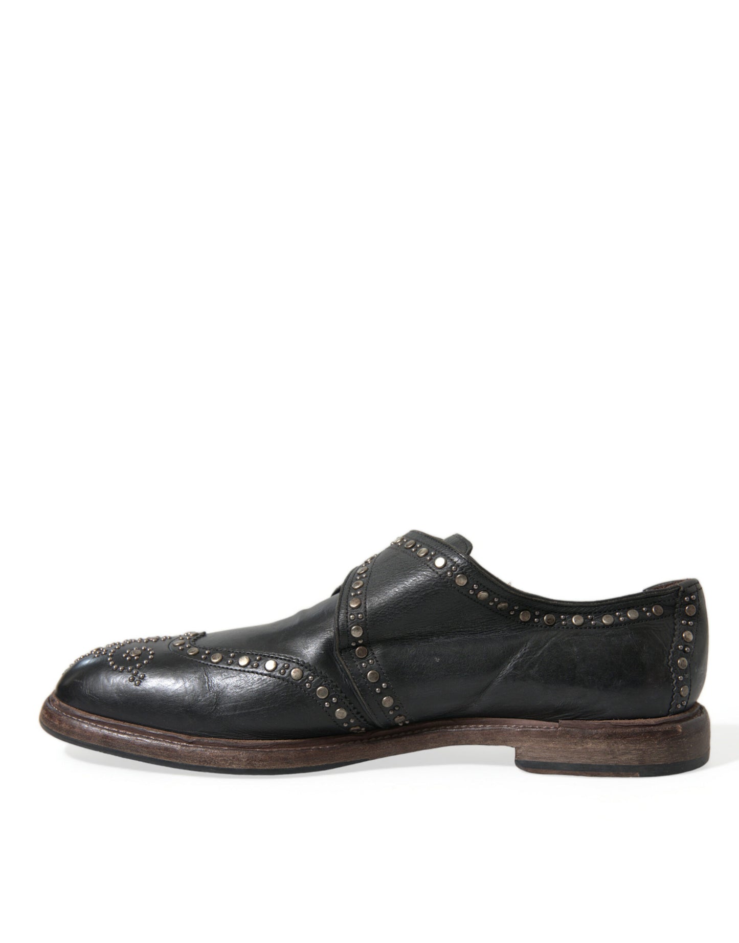 Dolce & Gabbana Elegant Calfskin Leather Monk Straps - EU44/US11