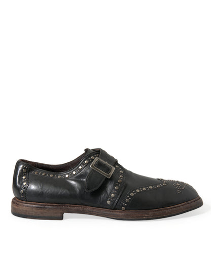 Dolce & Gabbana Elegant Calfskin Leather Monk Straps - EU44/US11