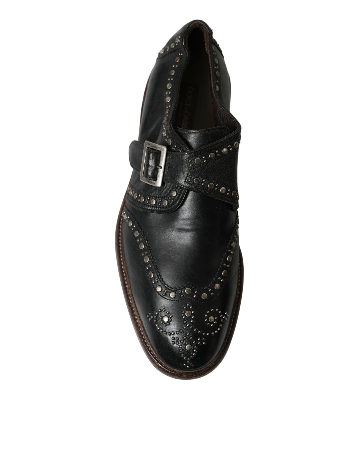 Dolce & Gabbana Elegant Calfskin Leather Monk Straps - EU44/US11