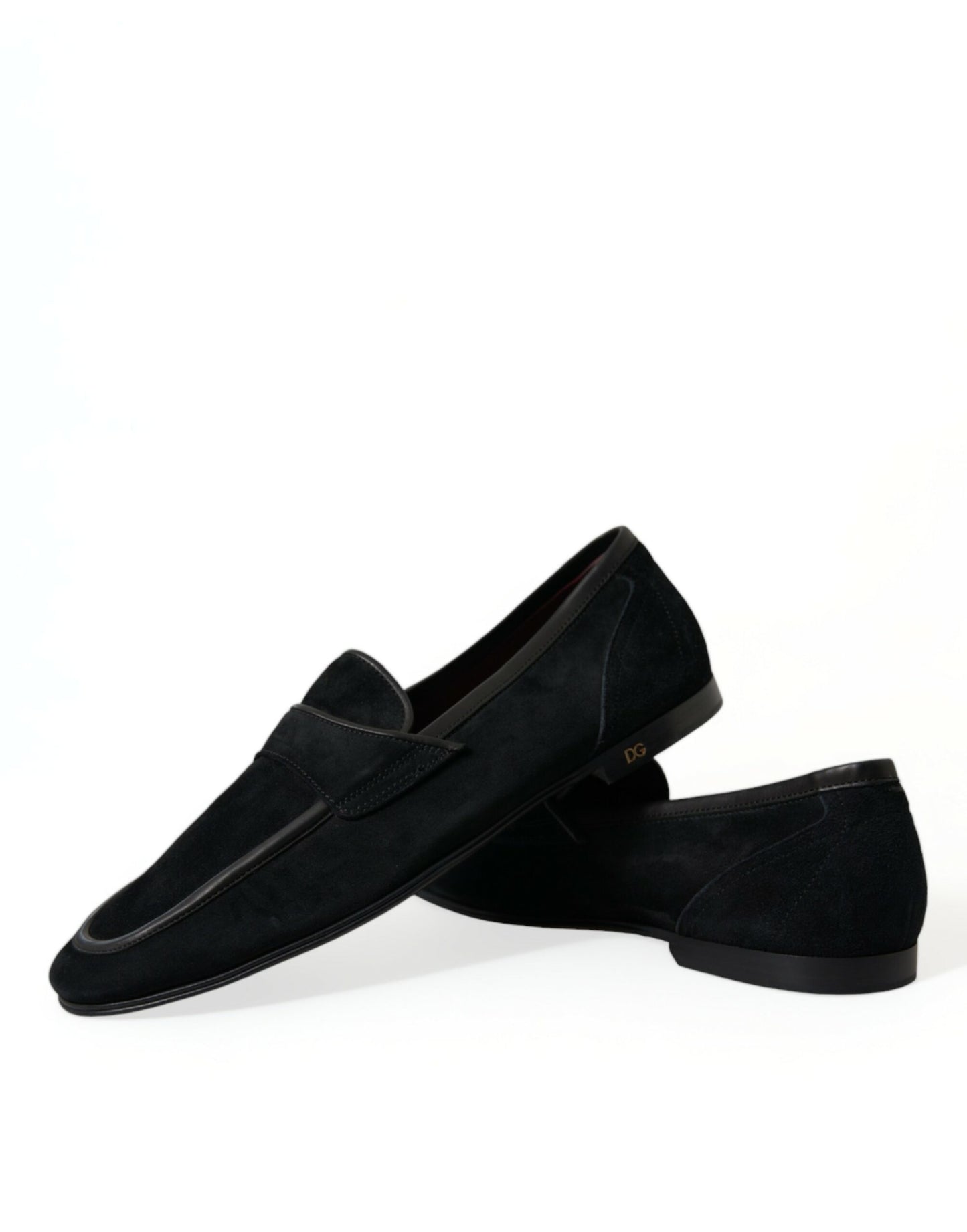 Dolce & Gabbana Elegant Velvet Black Loafers for Men - EU40/US7