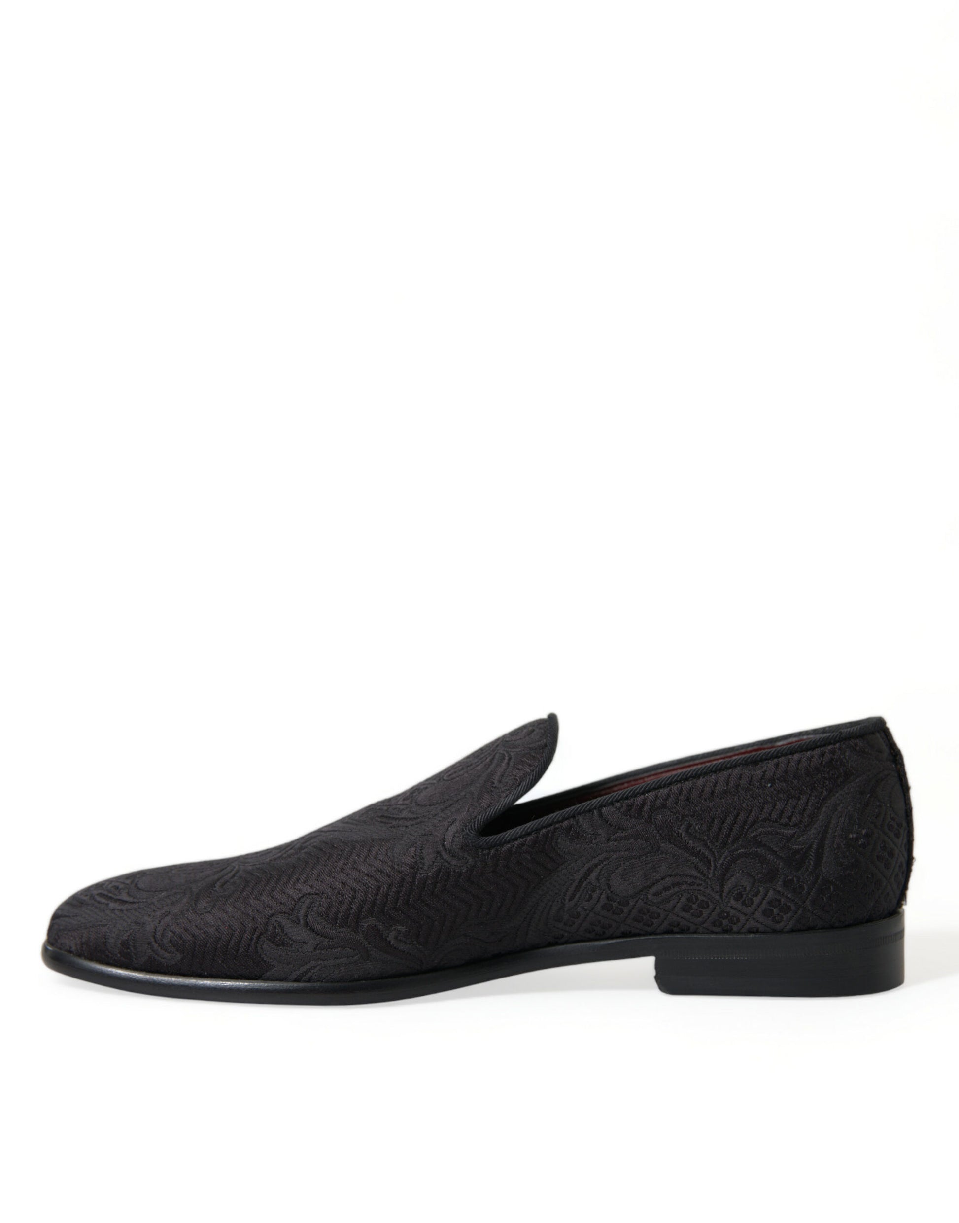 Dolce & Gabbana Elegant Black Brocade Dress Loafers - EU41.5/US8.5