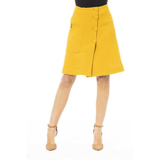 Jacob Cohen Yellow Wool Women Skirt - IT40|S