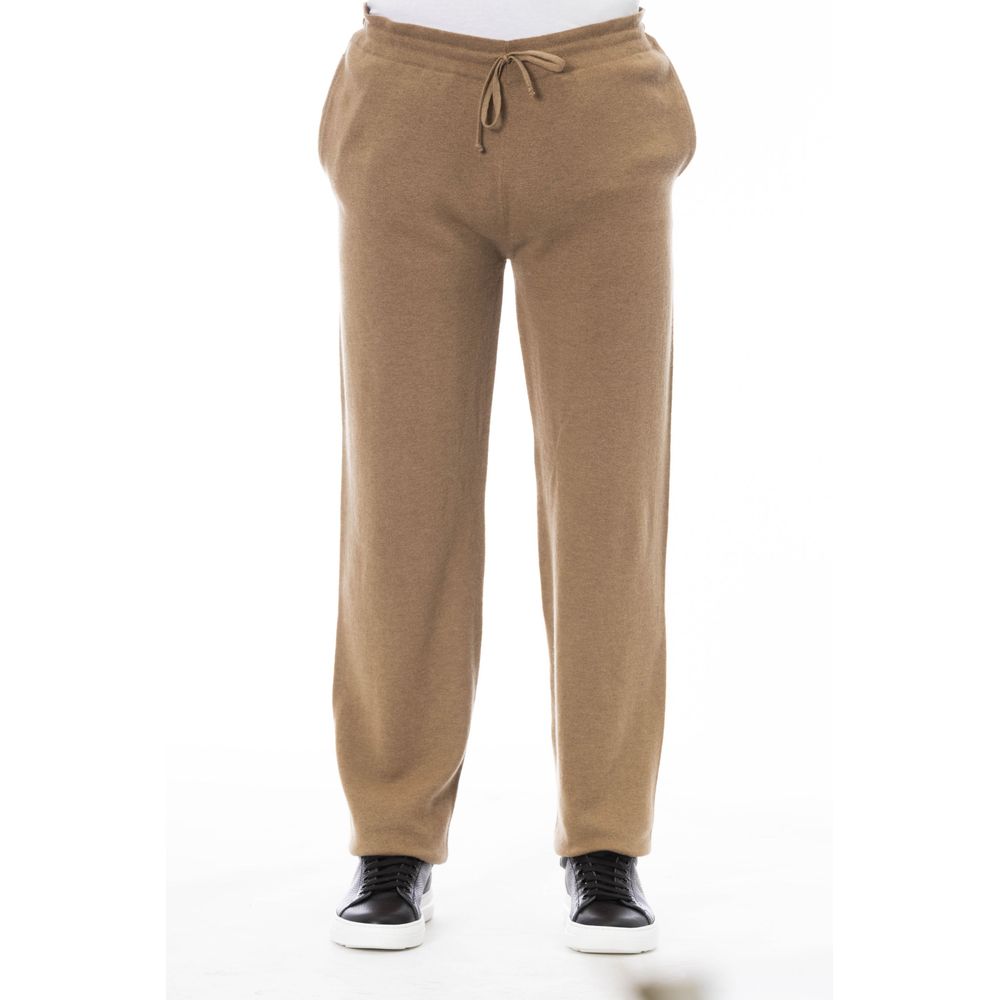 Alpha Studio Beige Wool Men Pant - IT50 | L