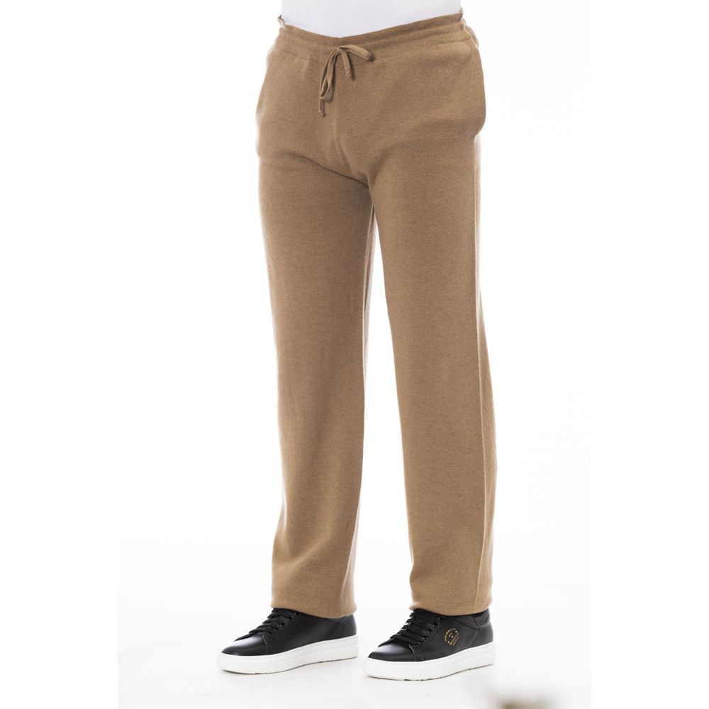 Alpha Studio Beige Wool Men Pant - IT50 | L