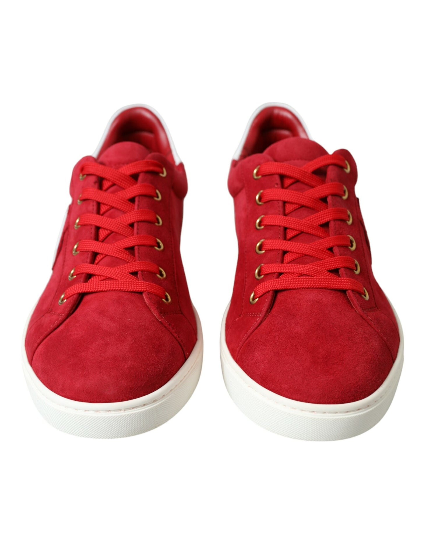 Dolce & Gabbana Elegant Red & White Leather Sneakers - EU40.5/US7.5