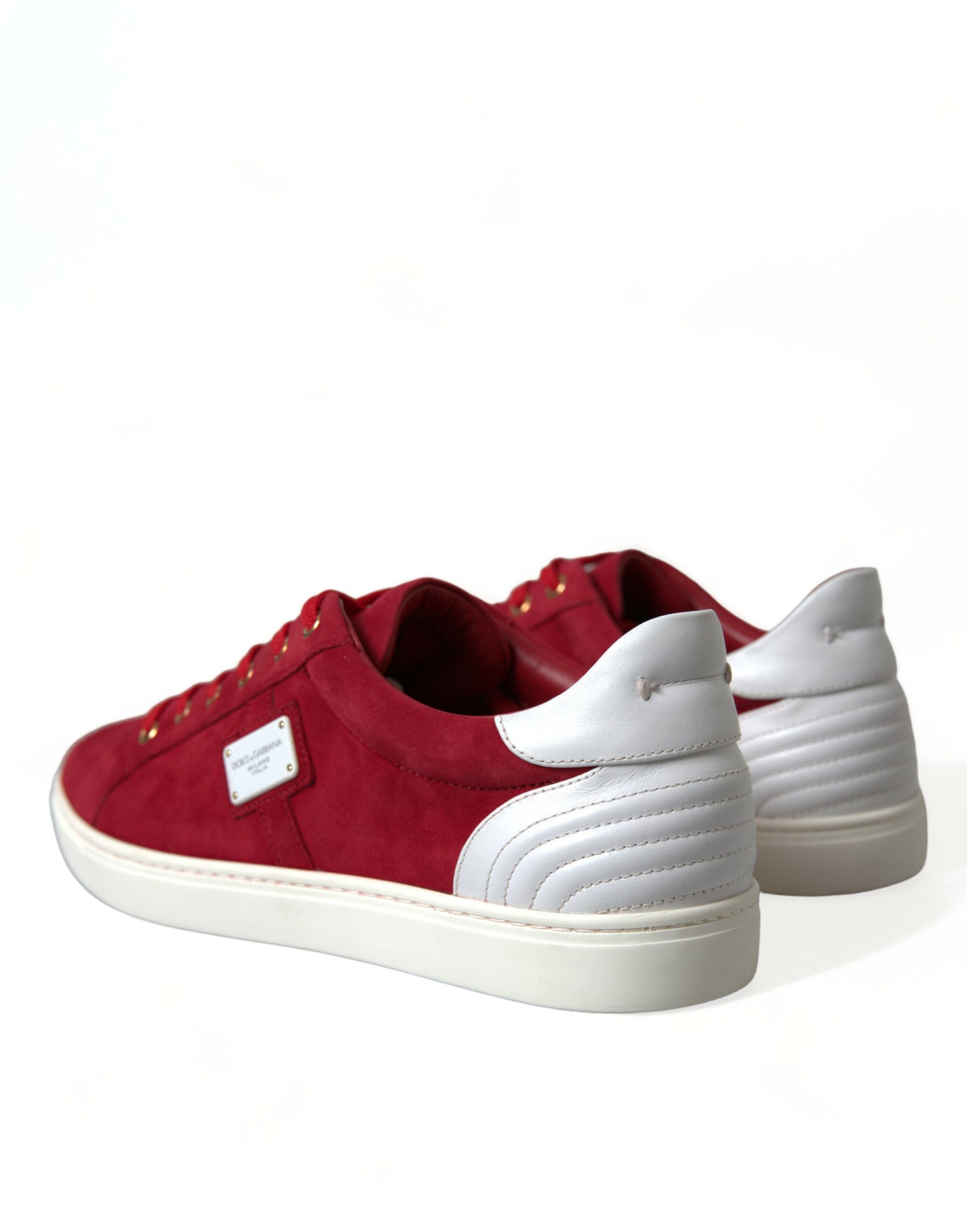 Dolce & Gabbana Elegant Red & White Leather Sneakers - EU40.5/US7.5