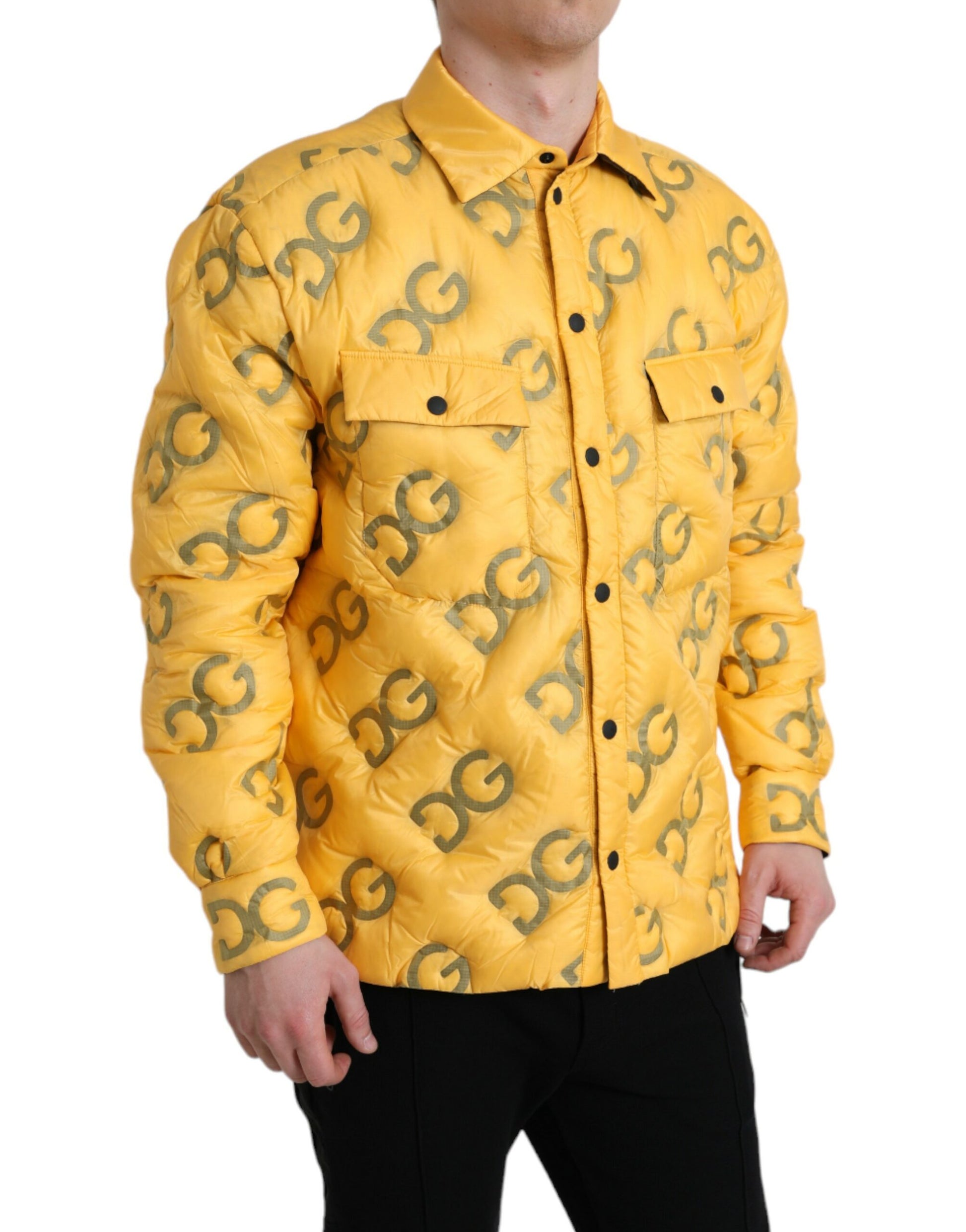 Dolce & Gabbana Elegant Yellow Padded Blouson Jacket - IT48 | M