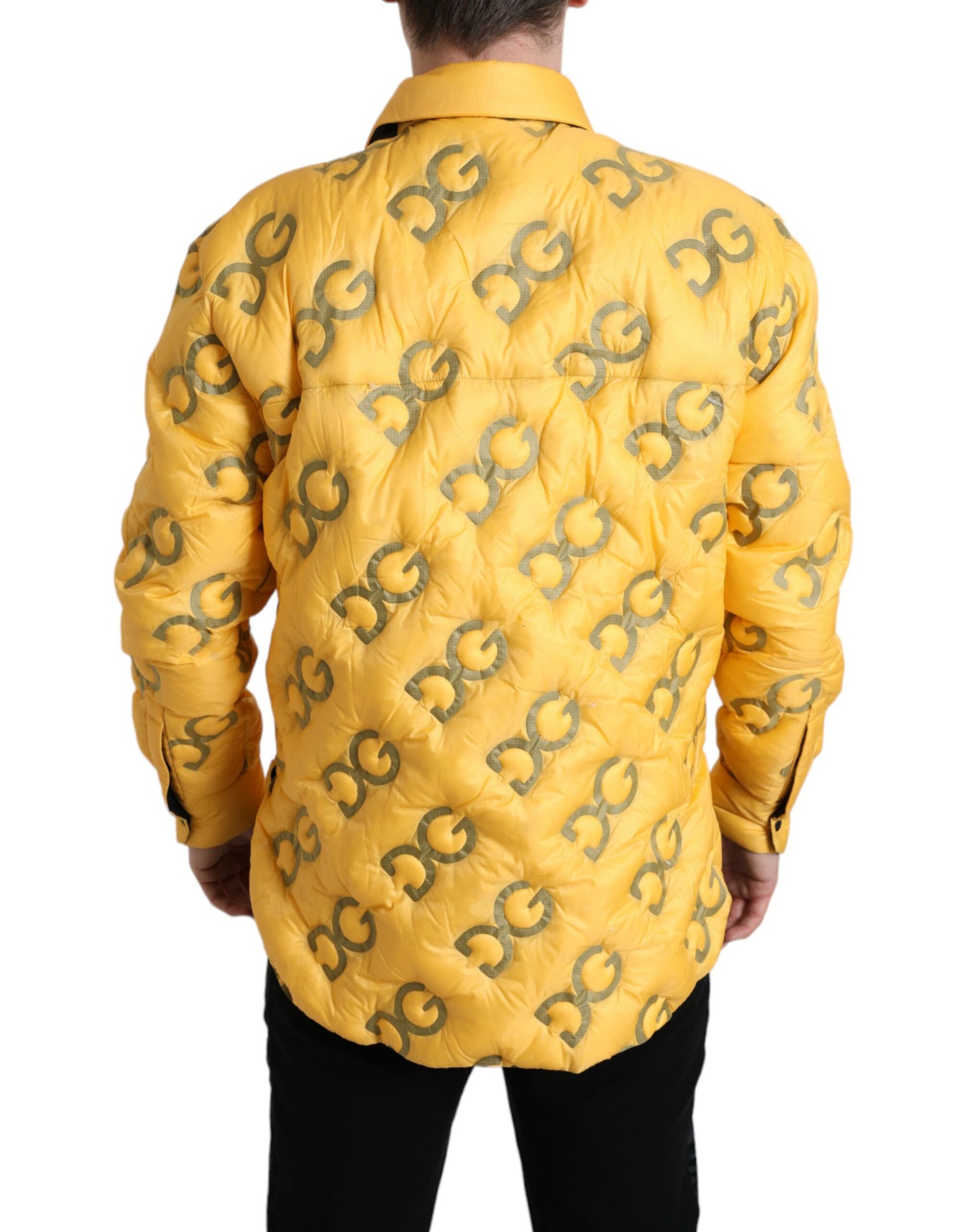 Dolce & Gabbana Elegant Yellow Padded Blouson Jacket - IT48 | M