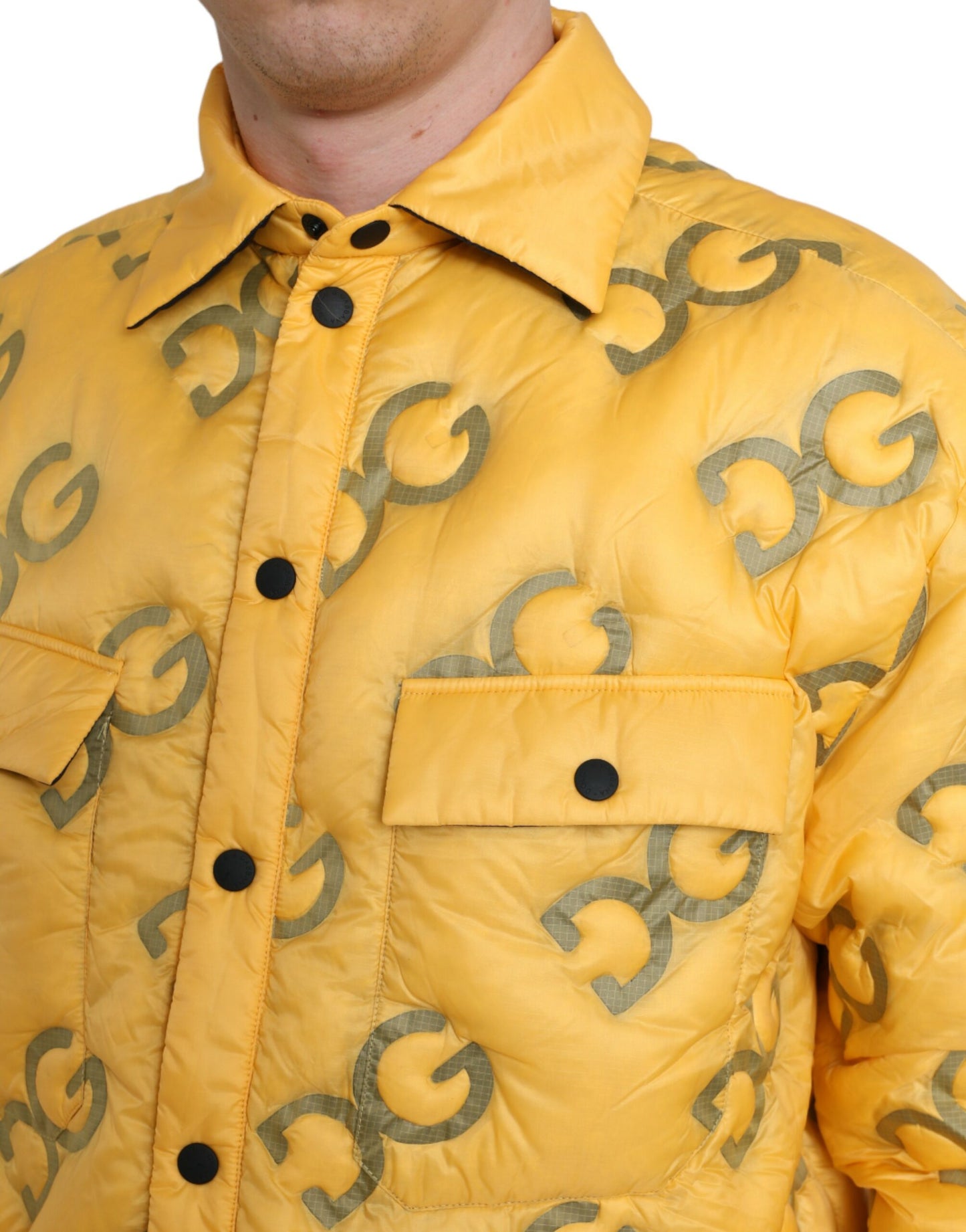 Dolce & Gabbana Elegant Yellow Padded Blouson Jacket - IT48 | M