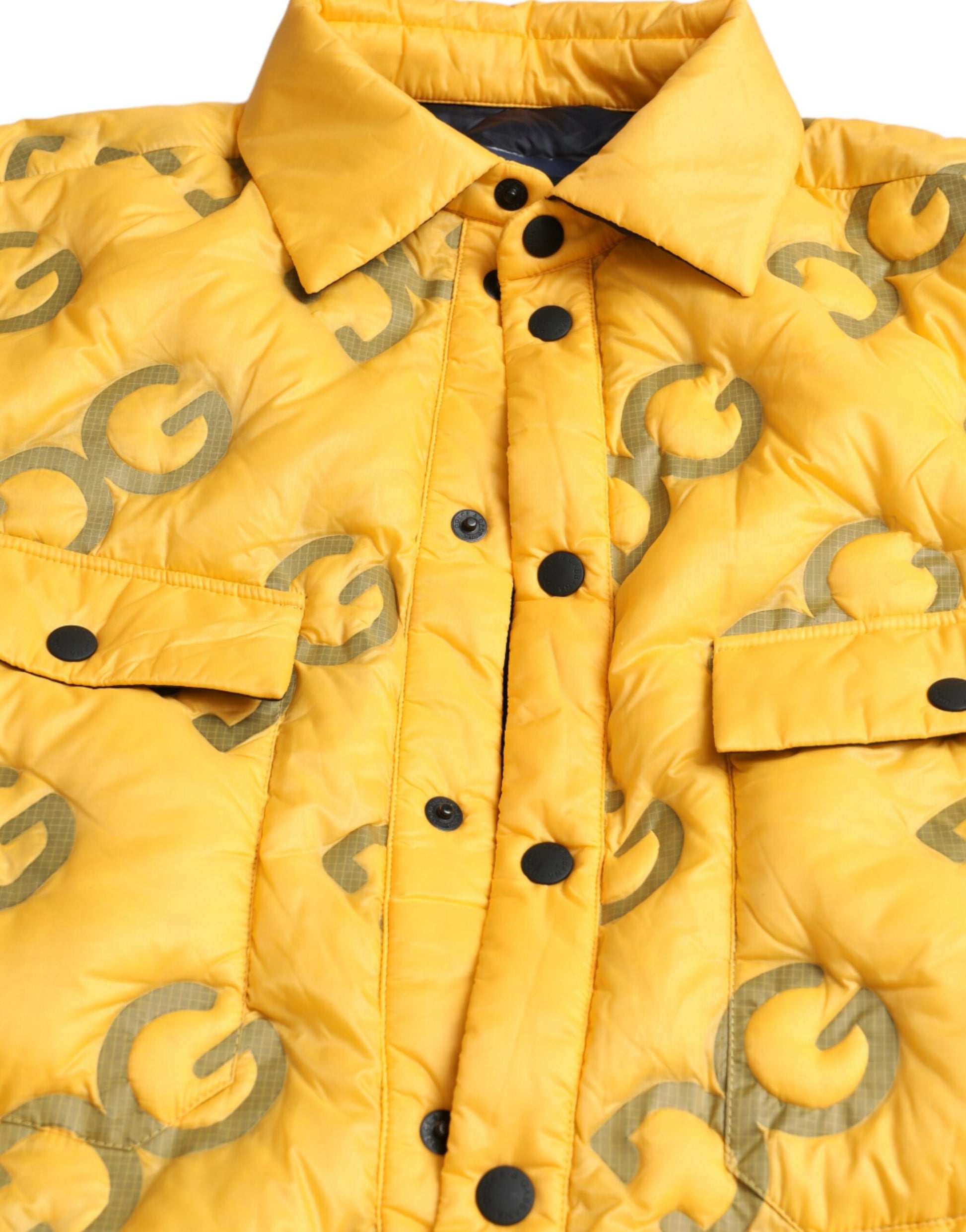 Dolce & Gabbana Elegant Yellow Padded Blouson Jacket - IT48 | M