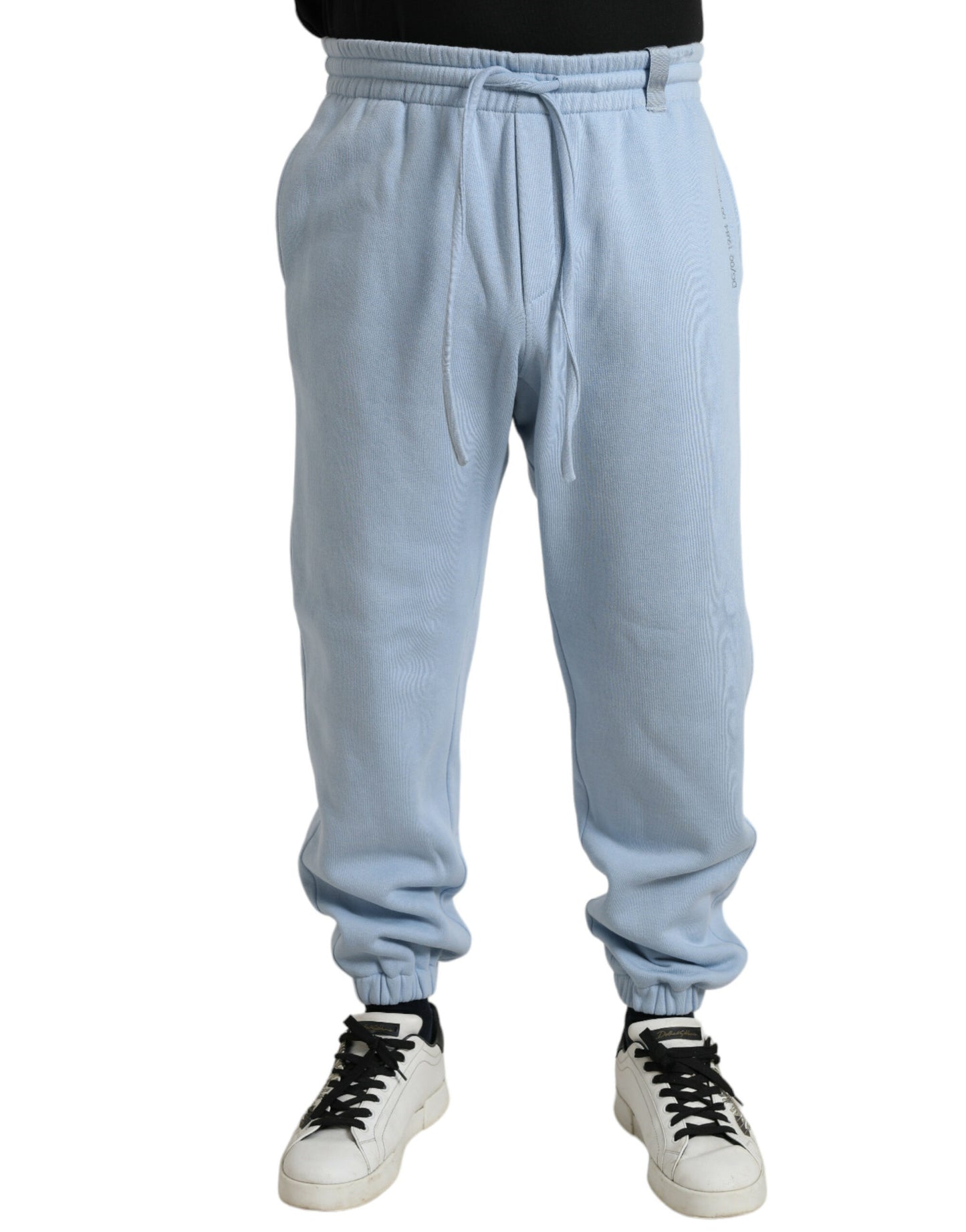 Dolce & Gabbana Elegant Light Blue Cotton Blend Joggers - IT48 | M