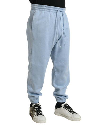 Dolce & Gabbana Elegant Light Blue Cotton Blend Joggers - IT48 | M