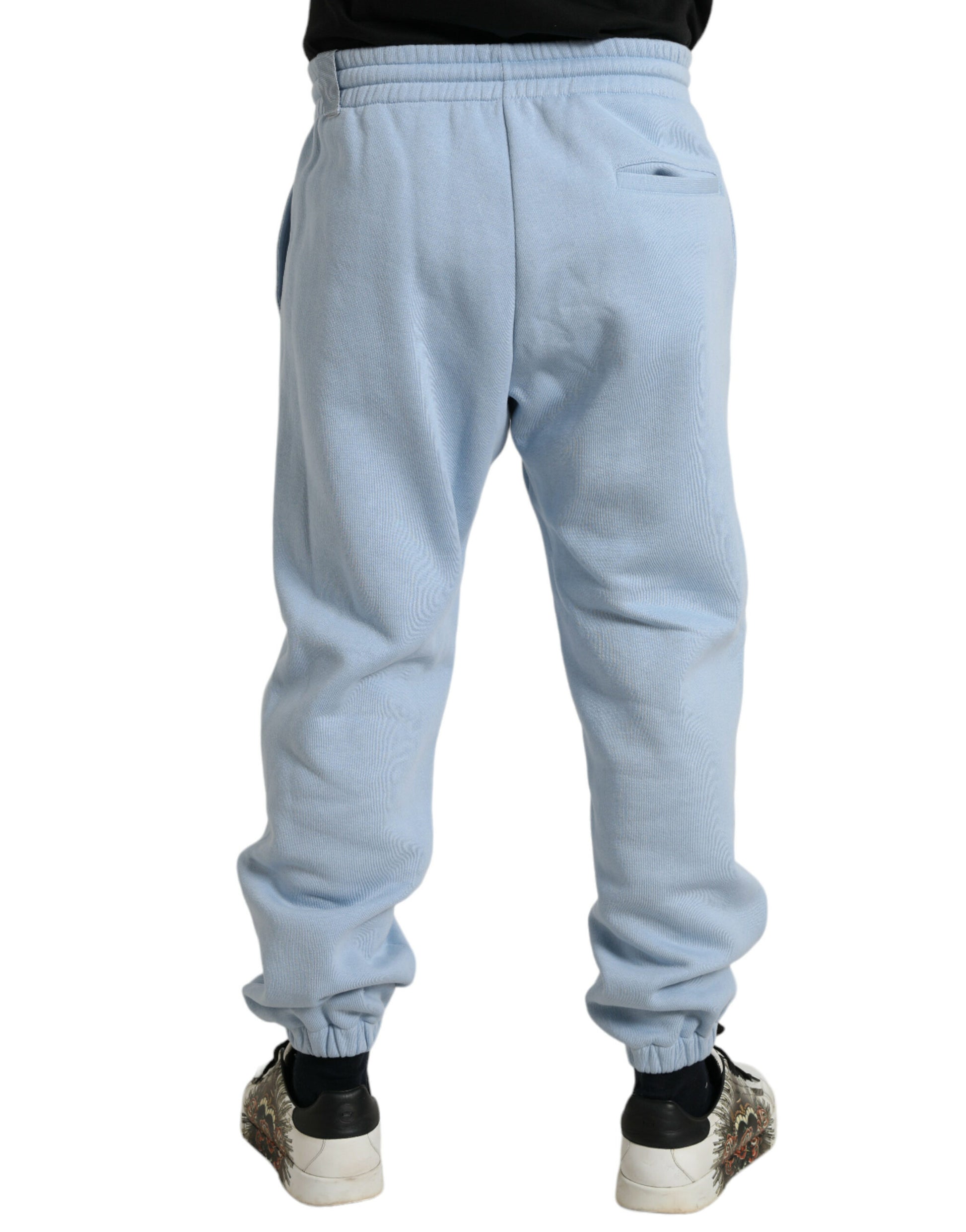 Dolce & Gabbana Elegant Light Blue Cotton Blend Joggers - IT48 | M