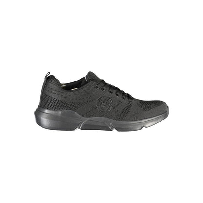 Sergio Tacchini Sleek Black Lace-up Sneakers with Contrast Detailing - EU45/US12