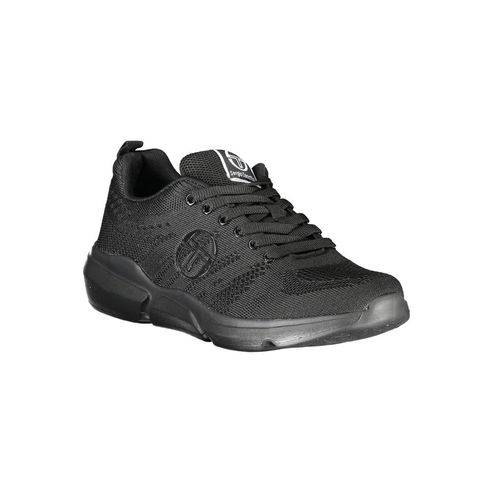 Sergio Tacchini Sleek Black Lace-up Sneakers with Contrast Detailing - EU45/US12