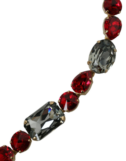 Dolce & Gabbana Radiant Red Crystal Buckle Waist Belt - 70 cm / 28 Inches