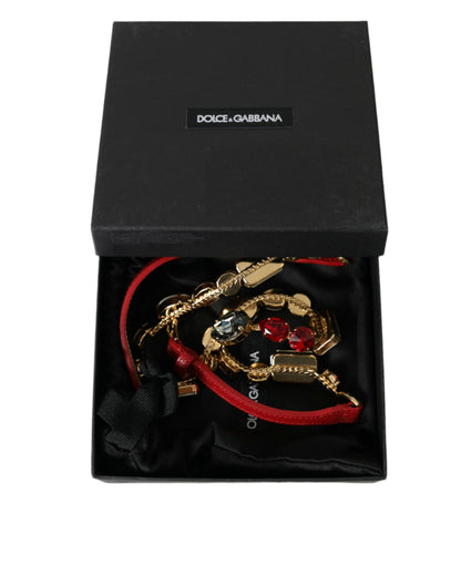 Dolce & Gabbana Radiant Red Crystal Buckle Waist Belt - 70 cm / 28 Inches