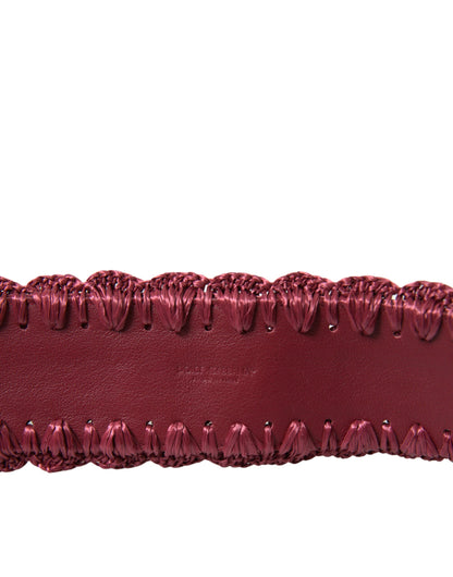 Dolce & Gabbana Maroon Elegance Canvas Waist Belt - 85 cm / 34 Inches