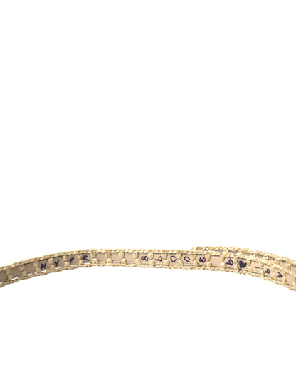 Dolce & Gabbana Elegant Beige Leather Waist Belt - 85 cm / 34 Inches