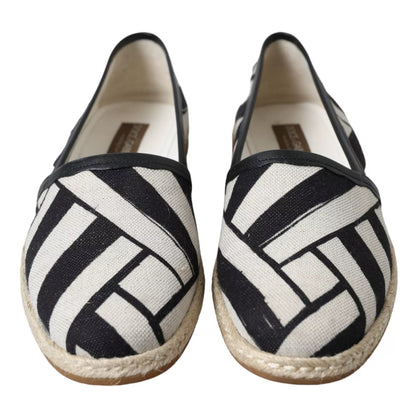 Dolce & Gabbana Elegant Striped Leather Espadrilles - EU41/US8