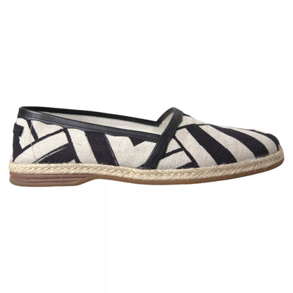 Dolce & Gabbana Elegant Striped Leather Espadrilles - EU41/US8