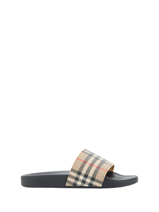 Burberry Brown Rubber Slides Sandals - EU39/US6