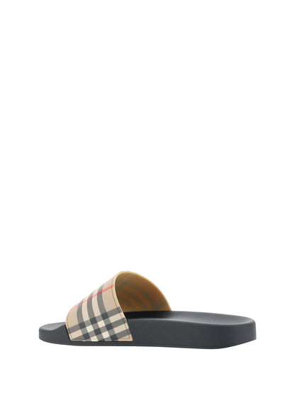 Burberry Brown Rubber Slides Sandals - EU39/US6