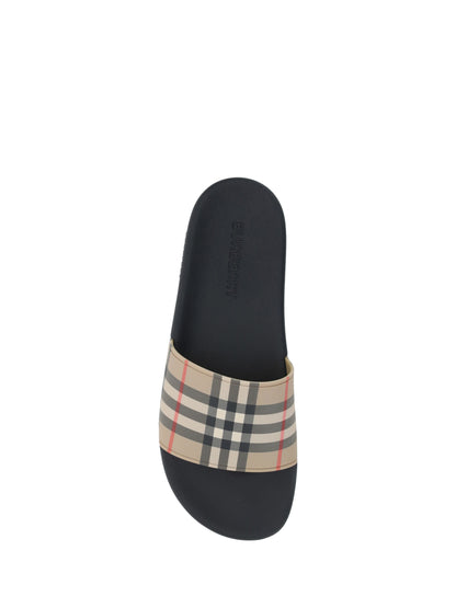 Burberry Brown Rubber Slides Sandals - EU39/US6