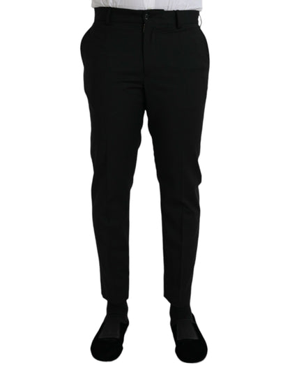 Dolce & Gabbana Black Wool SlimFit Dress Formal Pants - IT48 | M