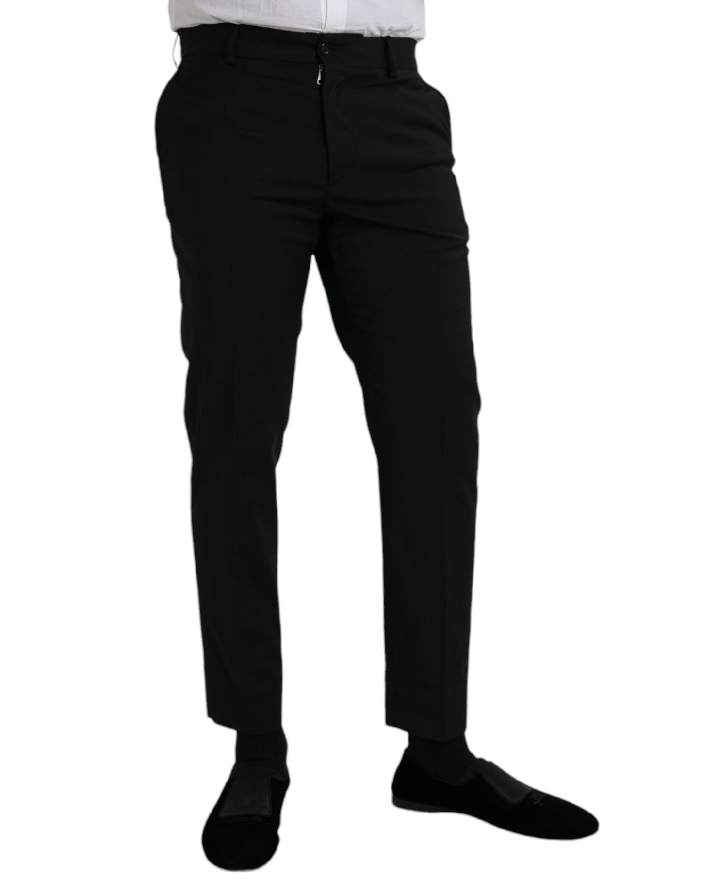 Dolce & Gabbana Black Wool SlimFit Dress Formal Pants - IT48 | M