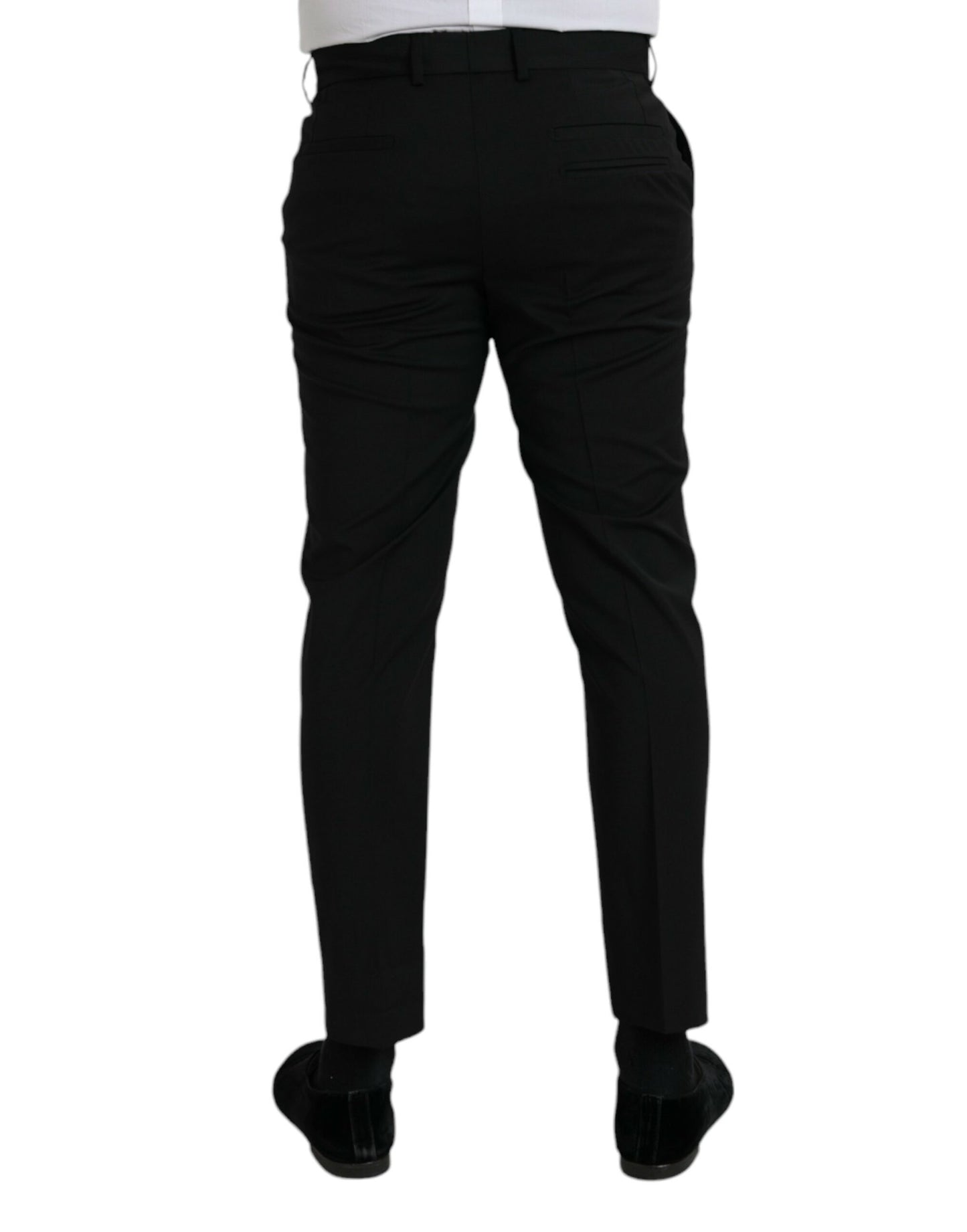 Dolce & Gabbana Black Wool SlimFit Dress Formal Pants - IT48 | M