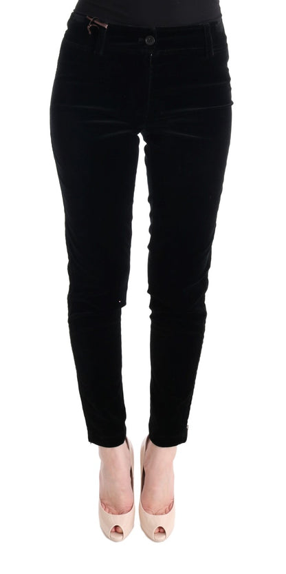 Ermanno Scervino Chic Black Slim Fit Cropped Pants