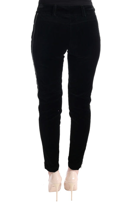 Ermanno Scervino Chic Black Slim Fit Cropped Pants