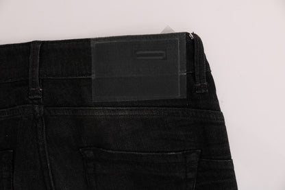 Acht Chic Slim Fit Black Cotton Jeans