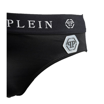 Philipp Plein Black Polyamide Men's Swimwear