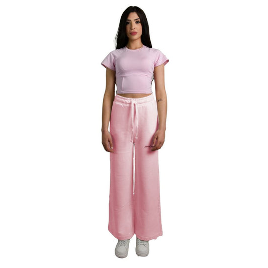 Hinnominate Chic Pink Palazzo Pants with Drawstring - L